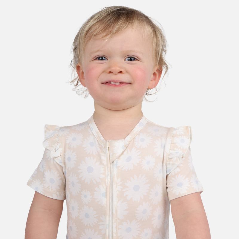 Day or Night Short Sleeve Frill Onesie - Petal Fields