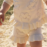 Pointelle Frill Knit Short - Pristine