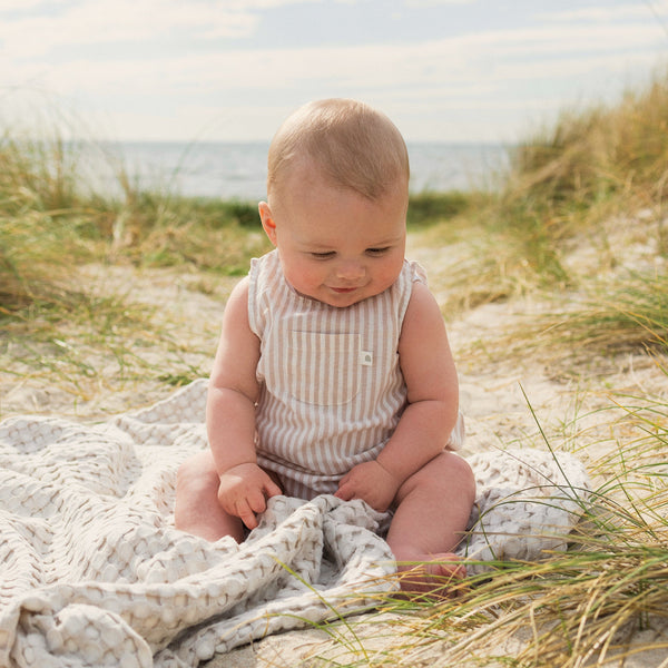 Sleeveless Romper - Sandstone Stripe