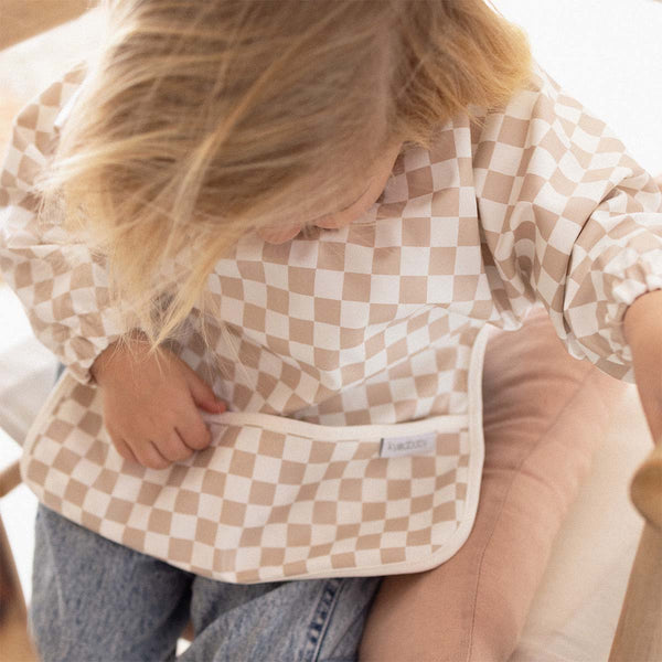 Messy Bib - Neutral Grid