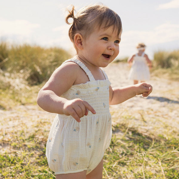 Shirred Romper - Little Petal