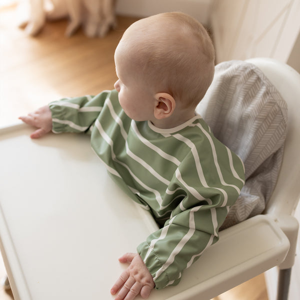 Messy Bib - Sage Stripe