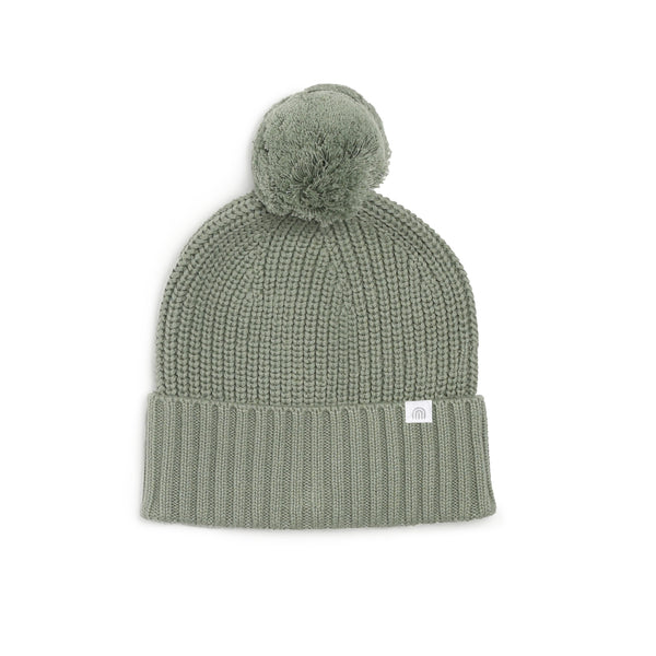 Chunky Rib Knit Beanie - Sage