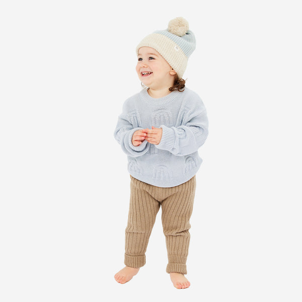 Sky Blue Rainbow Jumper & Beanie Set