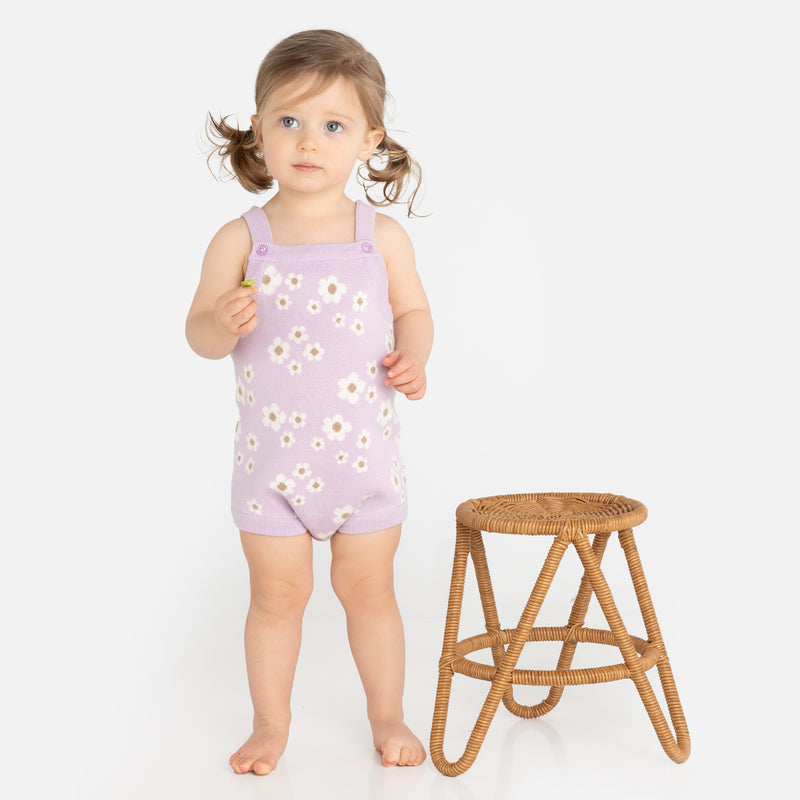 Jacquard Summer Knit Romper - Orchid Bloom