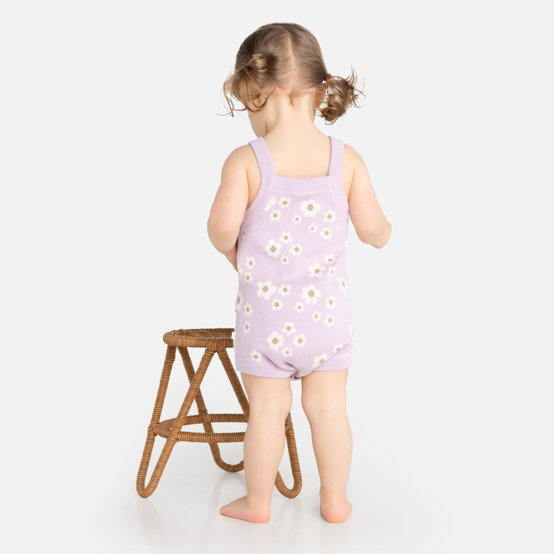 Jacquard Summer Knit Romper - Orchid Bloom