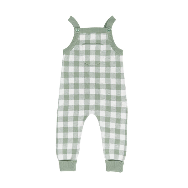 Jacquard Knit Overall - Sage Gingham