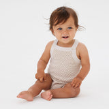 Lurex Knit Summer Romper - Oatmeal