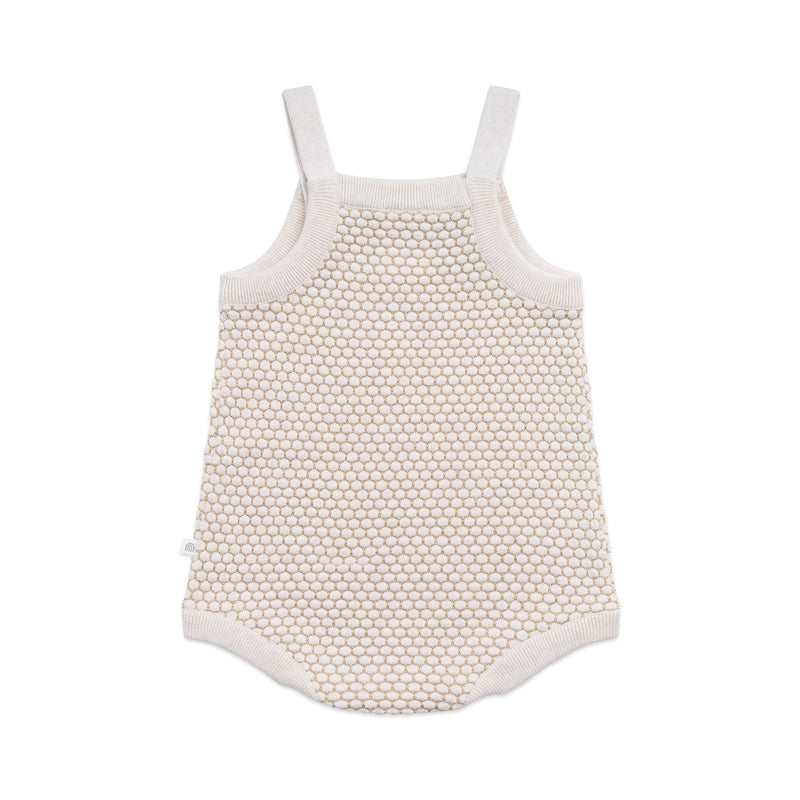 Lurex Knit Summer Romper - Oatmeal