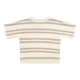 Slouchy Knit Rib Tee - Neutral Stripe