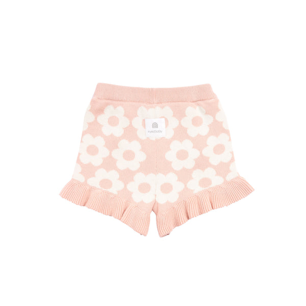 Jacquard Knit Frill Short - Pearl