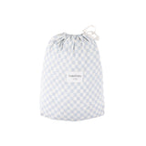 Fitted Cot Sheet - Sky Blue Grid