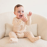 Day or Night Onesie - Neutral Gingham