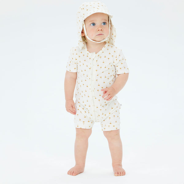 Day or Night Onesie Short Sleeve - Neutral Palm