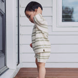 Knit Rib Short - Sage Stripe