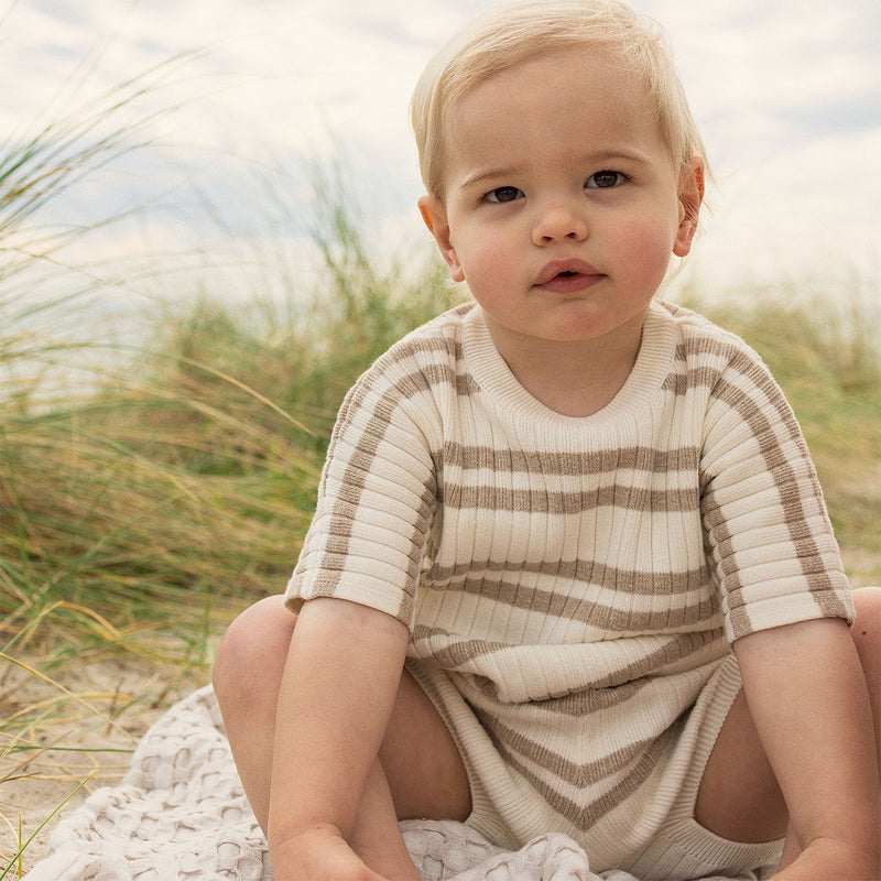 Knit Rib Short - Neutral Stripe