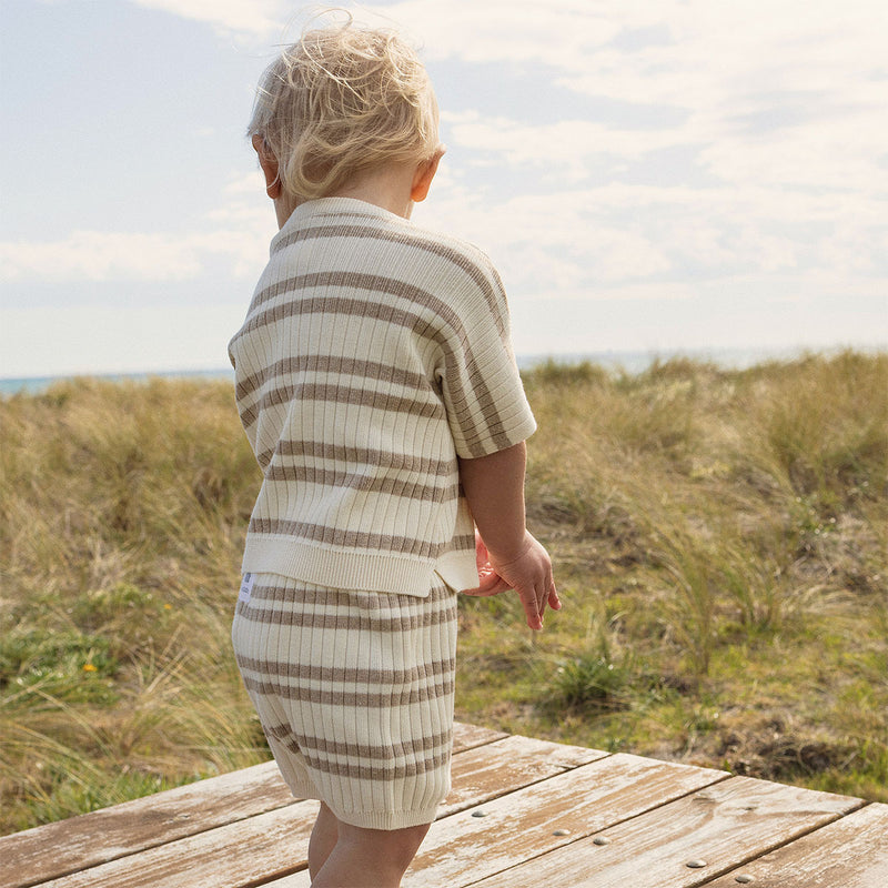 Knit Rib Short - Neutral Stripe