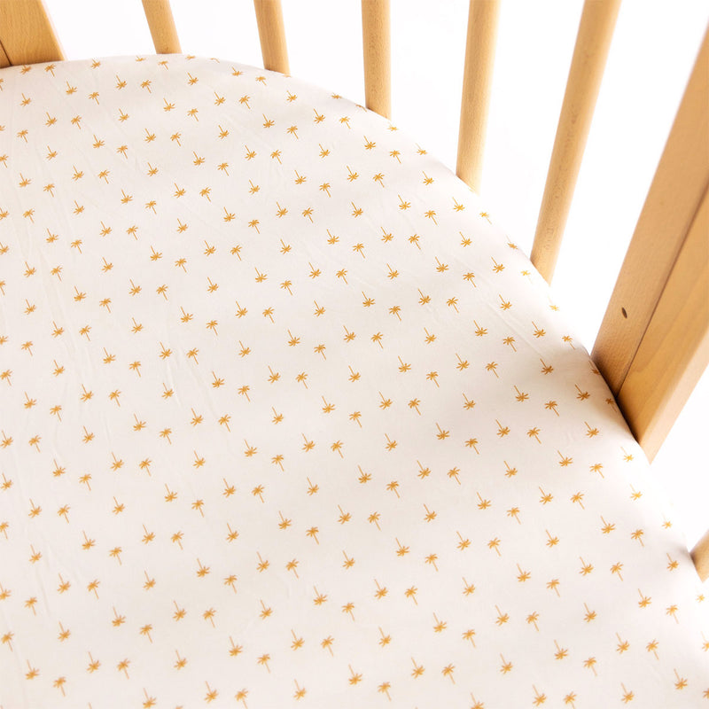 Fitted Cot Sheet - Neutral Palm