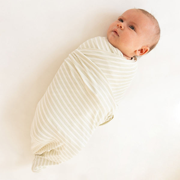 Large Stretchy Swaddle - Sage Stripe