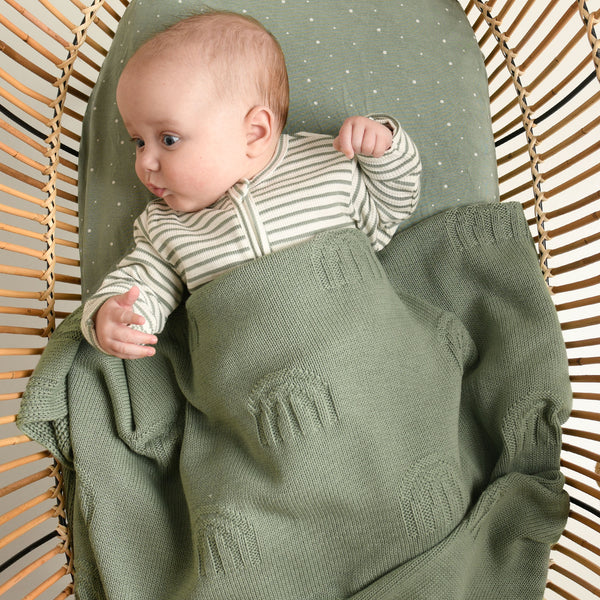 Baby boy knitted blanket hot sale